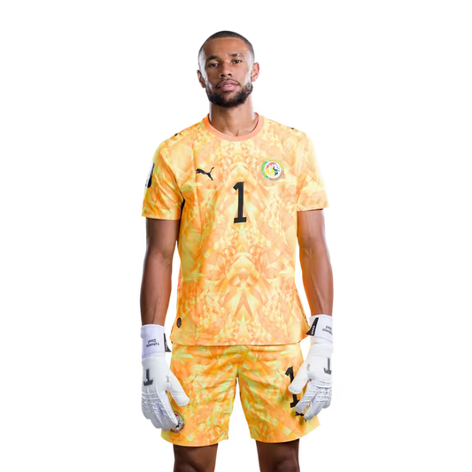 Senegal National Football Team 2026 World Cup Jersey (Player Version/Match Version) — Goalkeepers: No.1 Yehvann DIOUF, No.16 Edouard MENDY,No.23 Mory DIAW / Goalkeepers : No.1 Yehvann DIOUF, No.16 Edouard MENDY,No.23 Mory DIAW