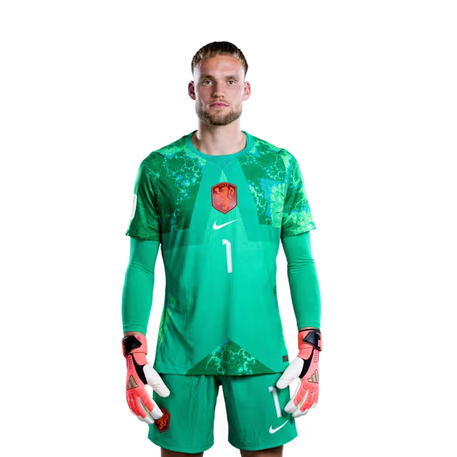 Netherlands National Team 2026 World Cup Jersey (Player/Match Version) — Goalkeepers: No. 1 Bart Verbruggen, No. 13 Robin Roefs, No. 23 Mark Flekken / Keepers: nr. 1 Bart Verbruggen, nr. 13 Robin ROEFS, nr. 23 Mark FLEKKEN