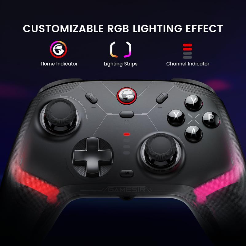 GAMESIR Cyclone 2 Wireless Controller for PC Switch iOS Android with Mag Res TMR Sticks Hall Effect Triggers RGB Lighting 6 Axis Gyro HDMI Connection Universal Joystick Console