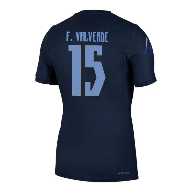 2026 World Cup F.Valverde Uruguay Soccer Jersey Player Version  Match Version - No.15 Home Royal Tint and Away Obsidian