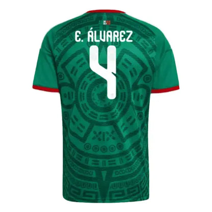 2026 World Cup E. Alvarez Mexico Soccer Jersey Player Version  Match Version - No.4 Home Green and Away White