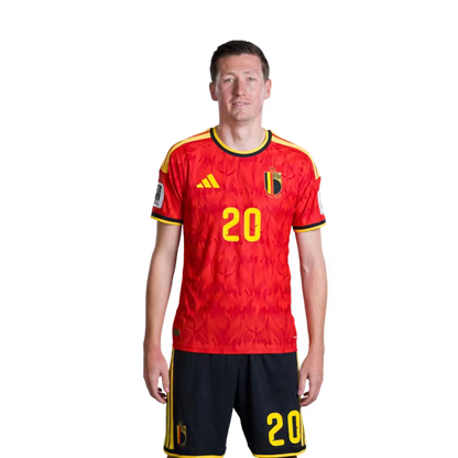 Belgium National Football Team – 2026 World Cup Jersey (Player Version/Match Issue) – Midfielders: No. 19 Diego Moreira, No. 20 Hans Vanaken, No. 22 Alexis Saelemaekers/ Middenvelders: nr. 19 Diego MOREIRA, nr. 20 Hans VANAKEN, nr. 22 Alexis SAELEMAEKERS