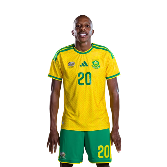 South Africa National Football Team 2026 World Cup Jersey (Player Version/Match Version) — Defenders: No.20 Khuliso MUDAU, No.21 Ime OKON,No.24 Olwethu MAKHANYA, No.26 Bradley Cross