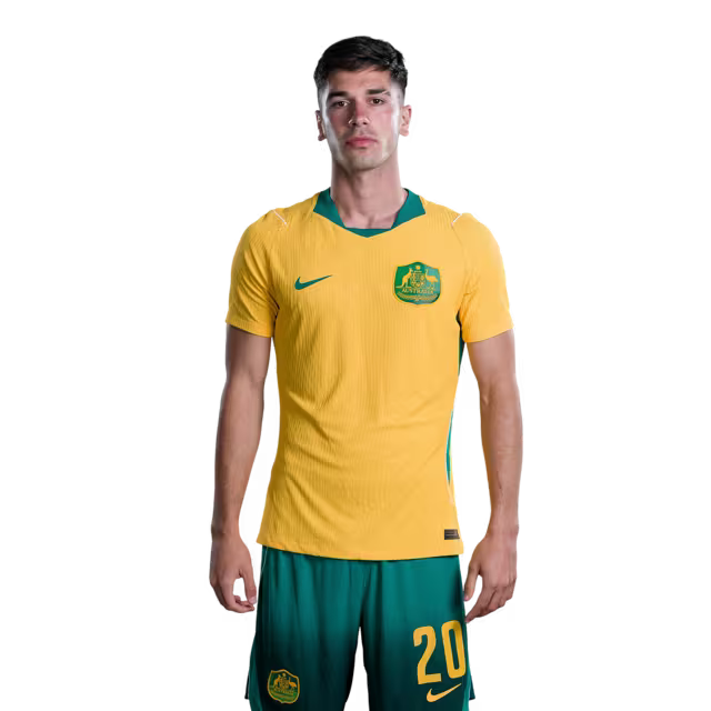 Australia National Soccer Team 2026 FIFA World Cup Jerseys (Player Version and Match Version) – Forwards: #11 Awer MABIL,#17 Nestory IRANKUNDA,#20 Cristian VOLPATO