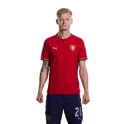 Czech Republic National Football Team 2026 World Cup Jersey (Player/Match Version) — Defenders: No. 14 David Jurásek, No. 20 Jaroslav Zelený, No. 21 David Douděra/ Obránci: č. 14 David JURÁŠEK, č. 20 Jaroslav ZELENÝ, č. 21 David DOUDERA