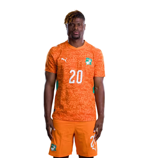 Côte d'Ivoire National Team 2026 World Cup Jersey (Player Version/Match Issue) — Defenders: No. 20 Emmanuel Agbadou, No. 21 Evan Ndicka/ Défenseurs : n° 20 Emmanuel AGBADOU, n° 21 Evan NDICKA