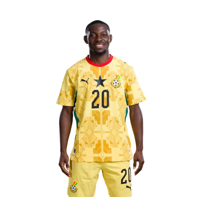 Ghana National Football Team 2026 World Cup Jersey (Player Version/Match Version) — Midfielders: No.11 Antoine SEMENYO, No.15 Elisha OWUSU,No.20 Augustine BOAKYE