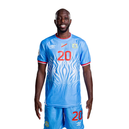 Congo DR National Football Team 2026 World Cup Jersey (Player Version/Match Version) — Forwards: No.17 Cedric BAKAMBU, No.19 Fiston MAYELE, No.20 Yoane WISSA, No. 23 Simon BANZA / République démocratique du Congo
