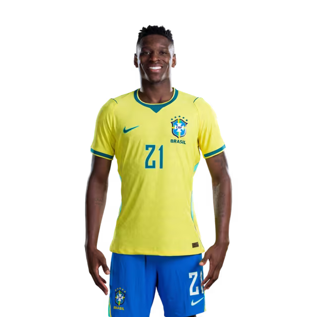 Brazil National Team 2026 World Cup Jersey (Player Version/Match Version) — Forwards: No. 11 Raphinha, No. 19 Endrick, No. 21 Luiz Henrique/ Atacantes: Nº 11 RAPHINHA, Nº 19 ENDRICK, Nº 21 LUIZ HENRIQUE