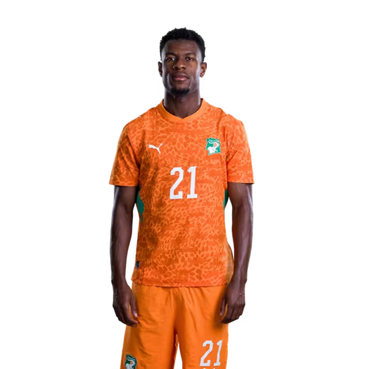 Côte d'Ivoire National Team 2026 World Cup Jersey (Player Version/Match Issue) — Defenders: No. 20 Emmanuel Agbadou, No. 21 Evan Ndicka/ Défenseurs : n° 20 Emmanuel AGBADOU, n° 21 Evan NDICKA