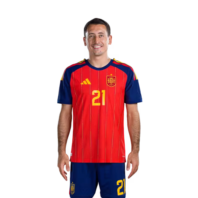 Spain National Team 2026 World Cup Jersey – Player/Match Version – Forwards: No. 17 Nico Williams, No. 19 Lamine Yamal, No. 21 Mikel Oyarzabal / Delanteros Nº 17 Nico WILLIAMS, Nº 19 Lamine YAMAL, Nº 21 Mikel OYARZABAL
