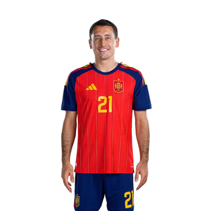 Spain National Team 2026 World Cup Jersey – Player/Match Version – Forwards: No. 17 Nico Williams, No. 19 Lamine Yamal, No. 21 Mikel Oyarzabal / Delanteros Nº 17 Nico WILLIAMS, Nº 19 Lamine YAMAL, Nº 21 Mikel OYARZABAL