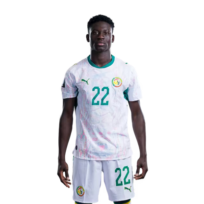 Senegal National Football Team 2026 World Cup Jersey (Player Version/Match Version) — Midfielders: No.17 Pape Matar SARR, No.21 Habib DIARRA,No.22 Bara Sapoko NDIAYE,No.26 Pape GUEYE / Equipe nationale de football sénégal