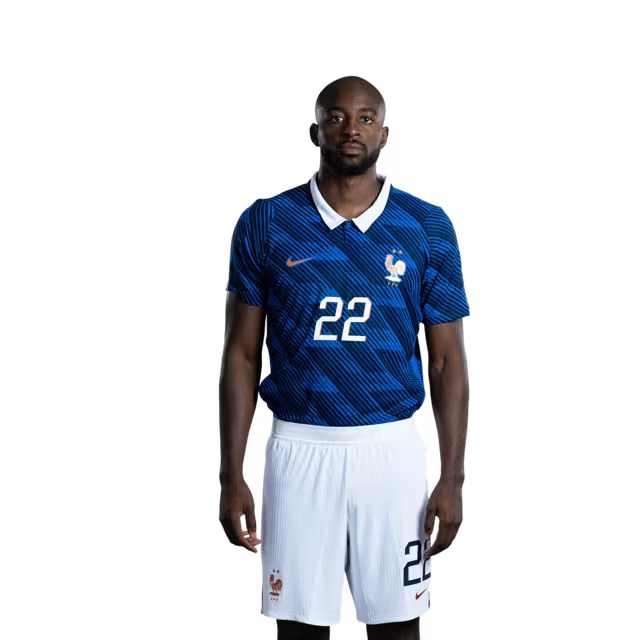 France National Football Team 2026 World Cup Jersey (Player Version/Match Issue) — Forwards: No. 11 Michael Olise, No. 12 Bradley Barcola, No. 20 Désiré Doué, No. 22 Jean-Philippe Mateta / Maillot de l'équipe de France de football pour la Coupe du Monde
