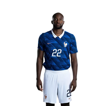 France National Football Team 2026 World Cup Jersey (Player Version/Match Issue) — Forwards: No. 11 Michael Olise, No. 12 Bradley Barcola, No. 20 Désiré Doué, No. 22 Jean-Philippe Mateta / Maillot de l'équipe de France de football pour la Coupe du Monde