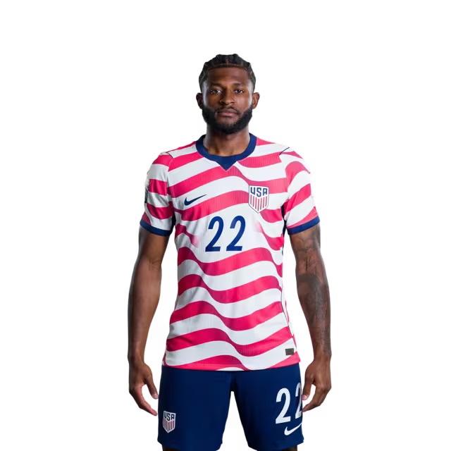 USA 2026 World Cup Jersey - Player Version - Match Version - Defenders: 16 Alex FREEMAN, 18 Max ARFSTEN, 22 Mark McKENZIE,23 Joe SCALLY