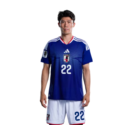 Japan National Football Team 2026 World Cup Jersey (Player Version/Match Kit) — Defenders: No. 21 Hiroki Ito, No. 22 Takehiro Tomiyasu, No. 25 Junya Suzuki/サッカー日本代表 2026年ワールドカップ用ユニフォーム（選手仕様／マッチモデル） — ディフェンダー：No.21 伊藤洋輝、No.22 冨安健洋、No.25 鈴木準弥
