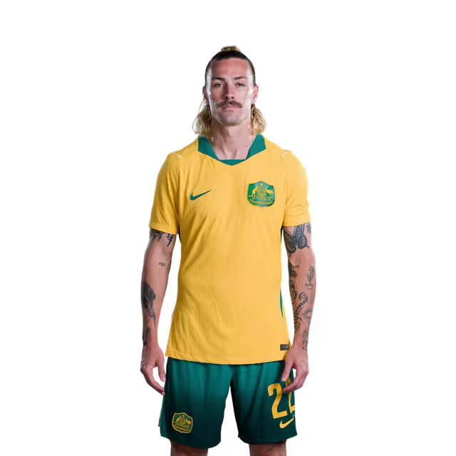 Australia National Soccer Team 2026 FIFA World Cup Jerseys (Player Version and Match Version) – Midfielders: #22 Jackson IRVINE,#24 Paul OKON-ENGSTLER