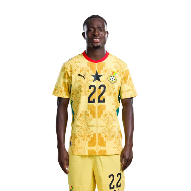 Ghana National Football Team 2026 World Cup Jersey (Player Version/Match Version) — Forwards: No.13 Christopher Bonsu BAAH, No.19 Inaki WILLIAMS,No.22 Kamaldeen SULEMANA