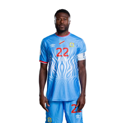 Congo DR National Football Team 2026 World Cup Jersey (Player Version/Match Version) — Defenders: No.5 Dylan BATUBINSIKA, No. 12 Joris KAYEMBE, No.22 MChancel MBEMBA / Défenseurs : n°5 Dylan Batubinsika, n°5. 12 Joris, n°22 MAnnuler