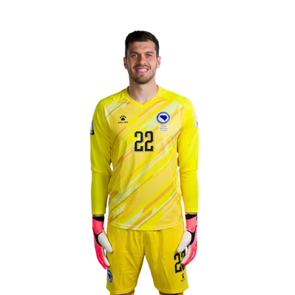 Bosnia and Herzegovina 2026 World Cup Jerseys – Player/Match Version – Goalkeepers: 1 Nikola VASILJ, 12 Mladen JURKAS, 22 Martin ZLOMISLIĆ / golman 1 Nikola VASILJ, 12 Mladen JURKAS, 22 Martin ZLOMISLIĆ