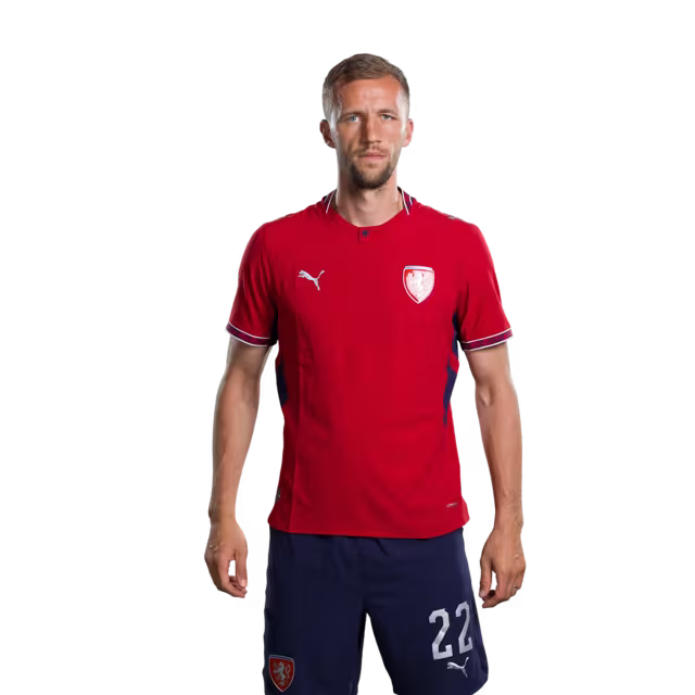 Czech Republic National Team 2026 World Cup Jersey (Player/Match Version) — Midfielders: No. 18 Michal Sadílek, No. 22 Tomáš Souček, No. 24 Alexandr Sojka, No. 25 Hugo Sochůrek/ Dres české fotbalové reprezentace pro mistrovství světa