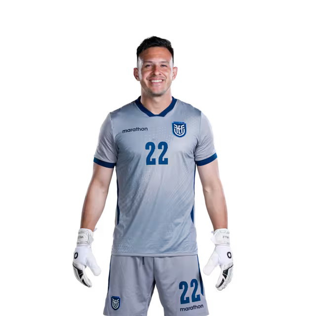 Ecuador National Football Team 2026 World Cup Jersey (Player Version/Match Version) — Goalkeepers: No. 1 Hernán Galíndez, No. 12 Moisés Ramírez, No. 22 Gonzalo Valle./ Porteros: N.° 1 Hernán Galíndez, N.° 12 Moisés Ramírez, N.° 22 Gonzalo Valle