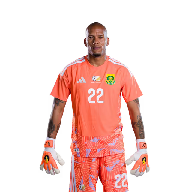 South Africa National Football Team 2026 World Cup Jersey (Player Version/Match Version) — Goalkeepers: No.1 Ronwen WILLIAMS, No.16 Sipho CHAINE,No.22 Ricardo GOSS
