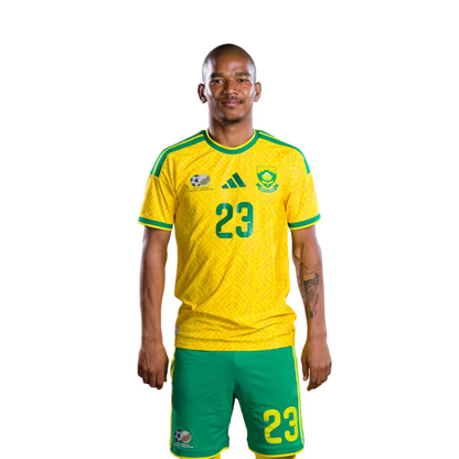 South Africa National Football Team 2026 World Cup Jersey (Player Version/Match Version) — Midfielders: No.13 Sphephelo SITHOLE, No.23 Jayden ADAMS