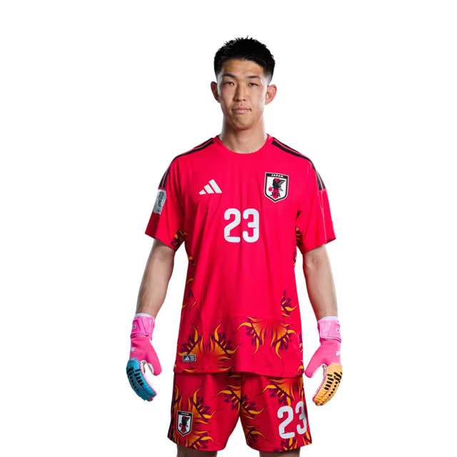 Japan National Football Team 2026 World Cup Jersey (Player Version/Match Kit) — Goalkeepers: No. 1 Zion Suzuki, No. 12 Keisuke Osako, No. 23 Tomoki Hayakawa/サッカー日本代表 2026年ワールドカップ用ユニフォーム（選手仕様／マッチモデル） — ゴールキーパー：No.1 鈴木彩艶、No.12 大迫敬介、No.23 早川友基