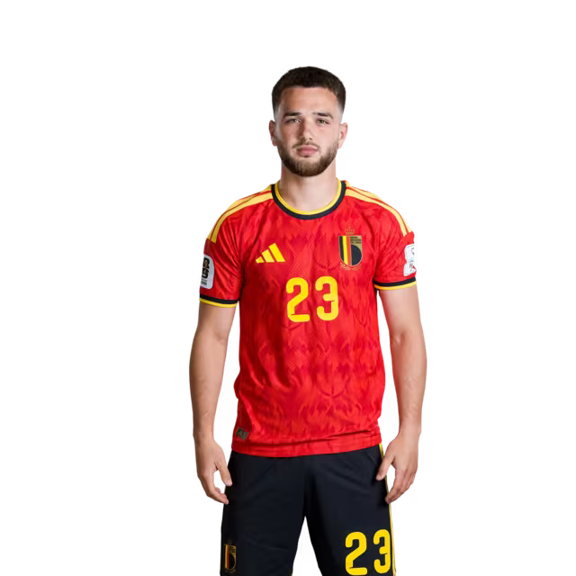 Belgium National Football Team – 2026 World Cup Jersey (Player Version/Match Issue) – Midfielders: No. 23 Nicolas Raskin, No. 24 Amadou Onana/ Middenvelders: nr. 23 Nicolas RASKIN, nr. 24 Amadou ONANA