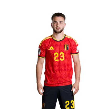 Belgium National Football Team – 2026 World Cup Jersey (Player Version/Match Issue) – Midfielders: No. 23 Nicolas Raskin, No. 24 Amadou Onana/ Middenvelders: nr. 23 Nicolas RASKIN, nr. 24 Amadou ONANA