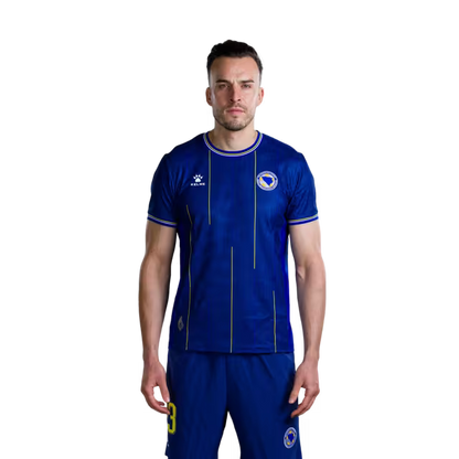Bosnia and Herzegovina 2026 World Cup Jersey – Player Version – Forwards: No. 19 Kerim Alajbegović, No. 20 Esmir Bajraktarević, No. 23 Haris Tabaković, No. 25 Jovo Lukić / Dres Bosne i Hercegovine za Svjetsko prvenstvo