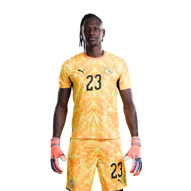 Senegal National Football Team 2026 World Cup Jersey (Player Version/Match Version) — Goalkeepers: No.1 Yehvann DIOUF, No.16 Edouard MENDY,No.23 Mory DIAW / Goalkeepers : No.1 Yehvann DIOUF, No.16 Edouard MENDY,No.23 Mory DIAW