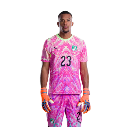 Côte d'Ivoire National Football Team 2026 World Cup Jersey (Player/Match Version) — Goalkeepers: No. 1 Yahia Fofana, No. 16 Mohamed Koné, No. 23 Alban Lafont./ Gardiens de but : n°1 Yahia Fofana, n°16 Mohamed KONE, n°23 Alban Lafont