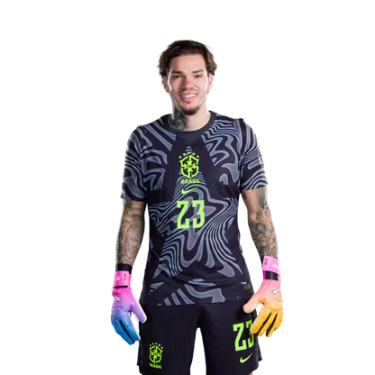 Brazil National Team 2026 World Cup Jersey (Player Version/Match Version) — Goalkeepers: No. 1 Alisson, No. 17 Charles De Ketelaere, No. 26 Matias Fernandez-Pardo./ Goleiros: Nº 1 ALISSON, Nº 17 Charles DE KETELAERE, Nº 26 Matias FERNANDEZ-PARDO