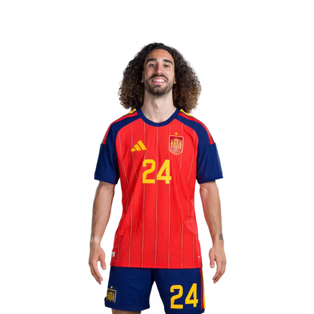 Spain National Team 2026 World Cup Jersey – Player/Match Version – Defenders: No. 22 Pau Cubarsí, No. 24 Marc Cucurella / Defensor No.22 Pau CUBARSI, No.24 Marc CUCURELLA