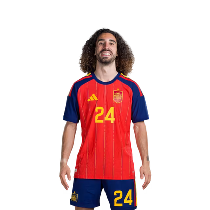 Spain National Team 2026 World Cup Jersey – Player/Match Version – Defenders: No. 22 Pau Cubarsí, No. 24 Marc Cucurella / Defensor No.22 Pau CUBARSI, No.24 Marc CUCURELLA