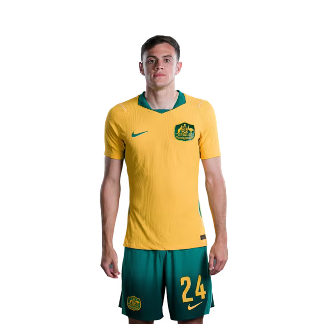 Australia National Soccer Team 2026 FIFA World Cup Jerseys (Player Version and Match Version) – Midfielders: #22 Jackson IRVINE,#24 Paul OKON-ENGSTLER