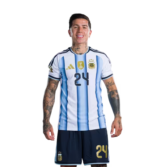 Argentina National Football Team 2026 World Cup Jersey (Player Version/Match Version) — Midfielders: No.24 Alexis MAC ALLISTER, No.24 Enzo FERNANDEZ / Centrocampistas: N.º 24 Alexis MAC ALLISTER, N.º 24 Enzo FERNÁNDEZ