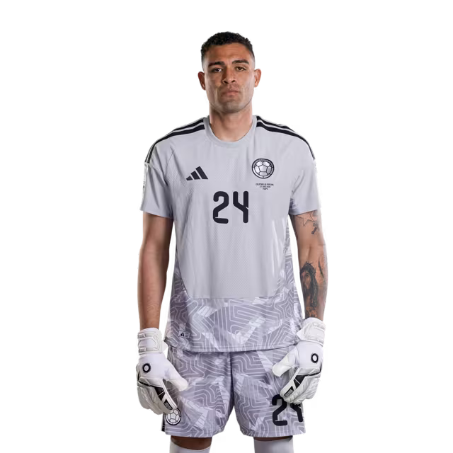 Colombia National Football Team 2026 World Cup Jersey (Player Version/Match Version) — Goalkeepers: No. 1 David Ospina, No. 12 Camilo Vargas, No. 24 Álvaro Montero/ Porteros: N.° 1 David Ospina, N.° 12 Camilo Vargas, N.° 24 Álvaro Montero