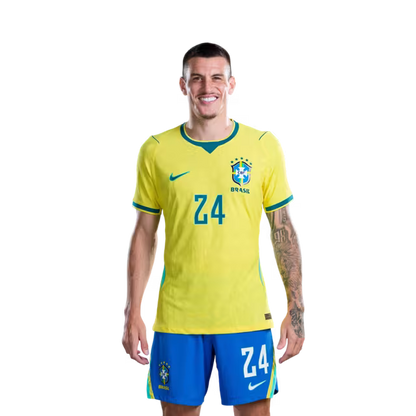 Brazil National Team 2026 World Cup Jersey (Player Version/Match Version) — Defenders: No. 16 Douglas Santos, No. 24 Roger Ibanez/ Defensores: Nº 16 DOUGLAS SANTOS, Nº 24 ROGER IBANEZ