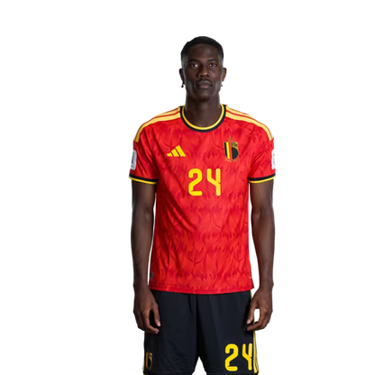 Belgium National Football Team – 2026 World Cup Jersey (Player Version/Match Issue) – Midfielders: No. 23 Nicolas Raskin, No. 24 Amadou Onana/ Middenvelders: nr. 23 Nicolas RASKIN, nr. 24 Amadou ONANA