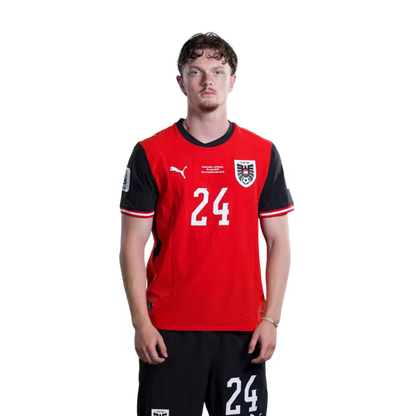Austria National Team 2026 World Cup Jersey (Player Version/Match Issue) — Midfielders: No. 24 Paul Wanner, No. 26 Alessandro Schöpf/Mittelfeldspieler: Nr. 24 Paul WANNER, Nr. 26 Alessandro SCHÖPF