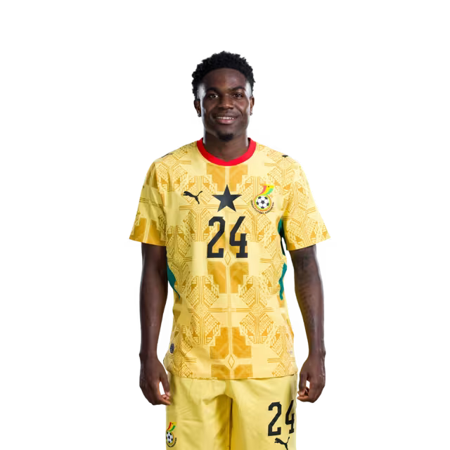 Ghana National Football Team 2026 World Cup Jersey (Player Version/Match Version) — Forwards: No.24 Ernest NUAMAH, No.25 Prince ADU