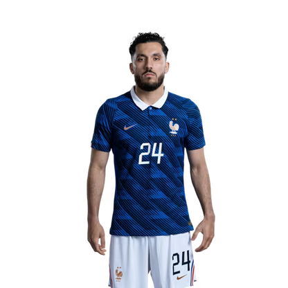 France National Football Team 2026 World Cup Jersey (Player Version/Match Issue) — Midfielders: No. 14 Adrien Rabiot, No. 18 Warren Zaïre-Emery, No. 24 Rayan Cherki, No. 25 Maghnes Akliouche / Maillot de l'équipe de France de football