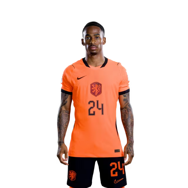 Netherlands National Team 2026 World Cup Jersey (Player/Match Version) — Forwards: No. 17 Noa Lang, No. 18 Donyell Malen, No. 19 Brian Brobbey, No. 24 Crysencio Summerville / Nederlands elftal WK-shirt