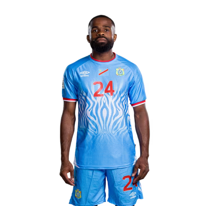 Congo DR National Football Team 2026 World Cup Jersey (Player Version/Match Version) — Defenders: No.24 Gedeon KALULU, No. 26 Arthur MASUAKU / Défenseurs : N°24 Gedeon KALULU, N°26 Arthur MASUAKU