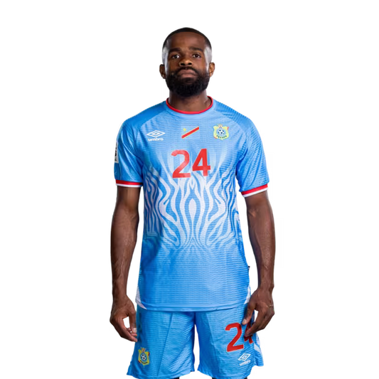 Congo DR National Football Team 2026 World Cup Jersey (Player Version/Match Version) — Defenders: No.24 Gedeon KALULU, No. 26 Arthur MASUAKU / Défenseurs : N°24 Gedeon KALULU, N°26 Arthur MASUAKU