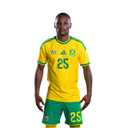 South Africa National Football Team 2026 World Cup Jersey (Player Version/Match Version) — Forwards: No.17 Evidence MAKGOPA, No.25 Kamogelo REAL
